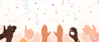 Confetti and Clapping Hands